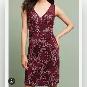 Athropologie Moulinette soeurs wine lace dress size 8